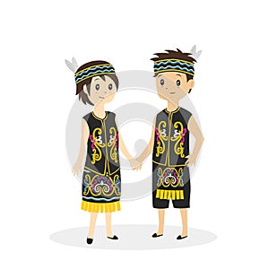 Dayak Traditional Clothes Vector