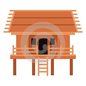 Dayak traditional house vector illustration design