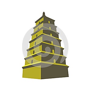 Dayanta Tower famous landmark of china, vector illustration, Famous scenic spots