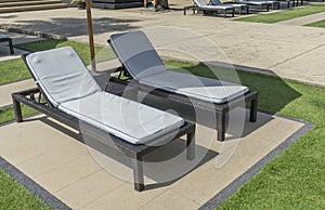 Daybed sun lounger chair by poolside