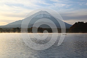 Daybreak Mt. Fuji and Lake Shoji