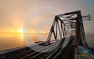 Daybreak on Prince of Wales Railway trestle, Ottawa, Ontario