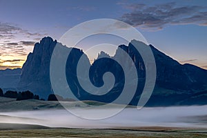 Daybreak on Seiser Alm, South Tyrol