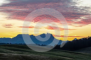 Daybreak on Seiser Alm, South Tyrol