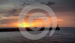 Daybreak at Swansea`s East Pier