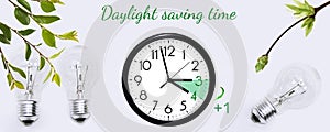 Daylight Saving Time. Change clock to summer time.