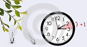 Daylight Saving Time. Change clock to summer time.