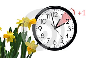 Daylight Saving Time. Change clock to summer time.