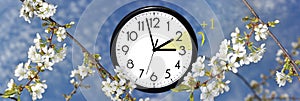 Daylight Saving Time. Change clock to summer time.