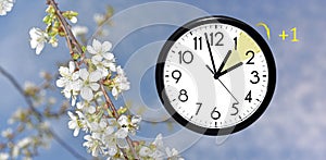 Daylight Saving Time. Change clock to summer time.