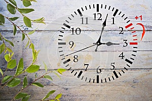 Daylight Saving Time. Change clock to summer time.