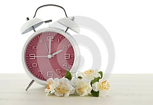 Daylight Saving Time concept with spring theme