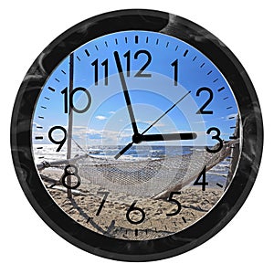 Daylight Saving Time. DST. Wall Clock going to winter time. Turn time forward. Abstract photo of changing time at spring