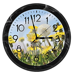 Daylight Saving Time. DST. Wall Clock going to winter time. Turn time forward. Abstract photo of changing time at spring