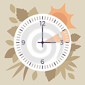 Daylight savings time, DST clock shift design photo