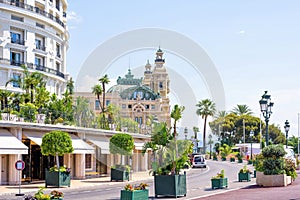 Daylight sunny view to buildings and streets of Monaco, France