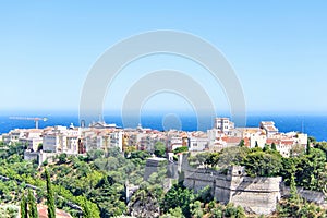 Daylight view to old town with Chateau Grimaldi palace