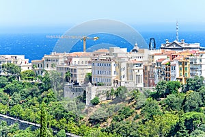 Daylight view to old town with oceanography museum, apartments a