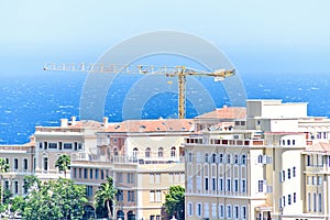 Daylight view to old town with oceanography museum, apartments a