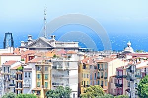 Daylight view to old town with oceanography museum, apartments a