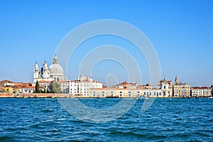 Daylight view to Punta della Dogana and other city buildings