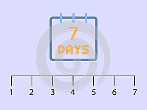 7 days Calendar vector illustration