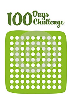100 Days Challenge Tracker template ready for print