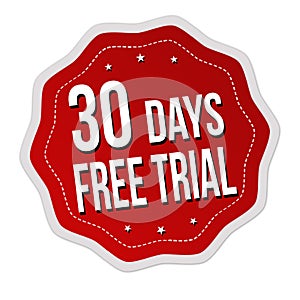 30 days free trial label or sticker