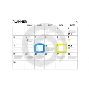 Days are labeled with fictional names Monn, Moiry, Muly, Suth, and Supet