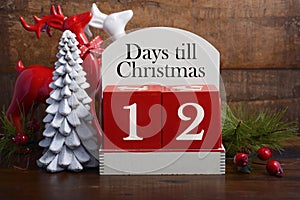 Days till Christmas calendar. photo