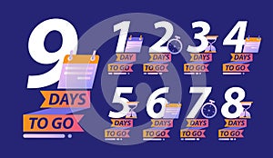 Days to go or calendar countdown concept