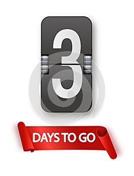 3 days to go icon set. Countdown of days remaining. Offer timer sticker limited to a few days. Vector