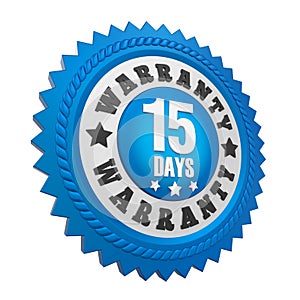 15 Days Warranty Badge Isolated
