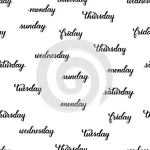 Days of the week brush calligraphy