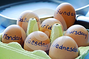 Days of the week with eggs
