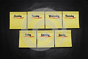 Days of Week Stick Notes