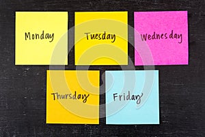 Days of Week Sticky Notes