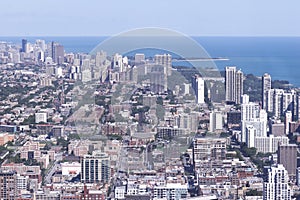 Daytime aerial view of Chicago