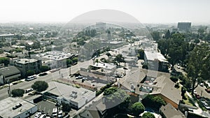 Daytime aerial view of the city of Rowland Heights, California, CA.