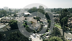 Daytime aerial view of the city of Rowland Heights, California, CA.