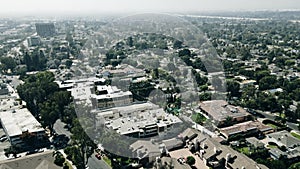 Daytime aerial view of the city of Rowland Heights, California, CA.