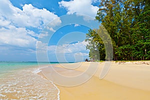 Daytime landscape with a beautiful beach and tropical sea