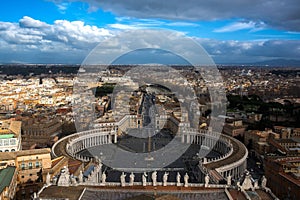 Daytime Landscape Cityscape Rome Italy from Top of Vatican Cathedral