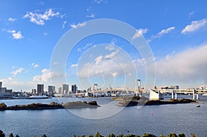 Daytime landscape of Rainbow Bridge.