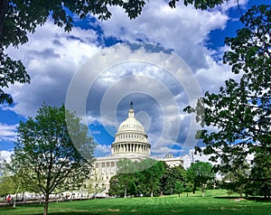 Daytime Landscape US Capitol Building Washington DC