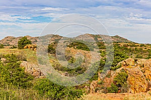 Daytime landscape of the Wichita Mountains National Wildlife Refuge