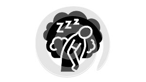 daytime tiredness or sleepiness glyph icon animation