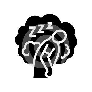 daytime tiredness or sleepiness glyph icon vector illustration