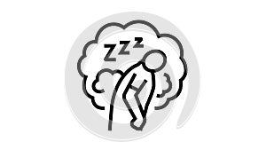 daytime tiredness or sleepiness line icon animation