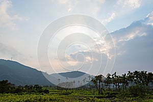 Daytime view of the country side landscape around Nantou area